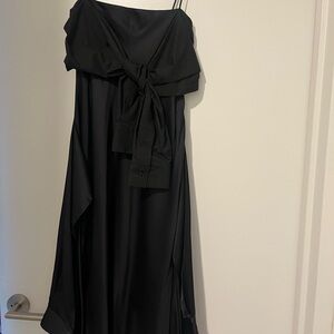 MM6 Maison Martin Margiela Black Spaghetti Strap Midi Dress